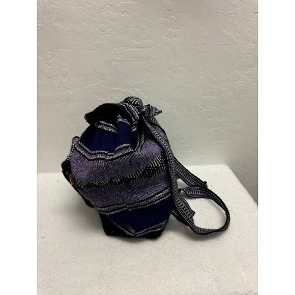 Street Purple Black Knitted Backpack Flap Closure‎ Front Aztec Hippie Style - Picture 2 of 12